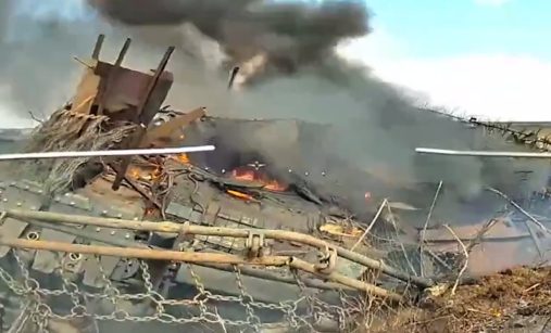 Zničený ruský tank na jihu Ukrajiny