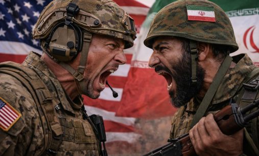 Americký a íránský voják proti sobě