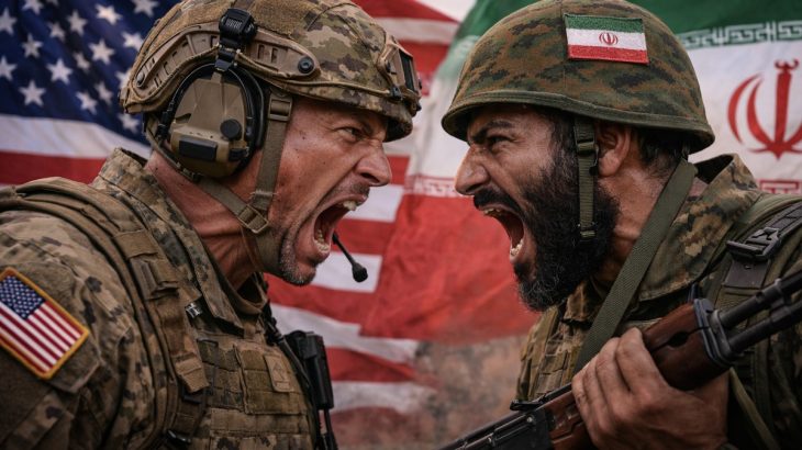 Americký a íránský voják proti sobě