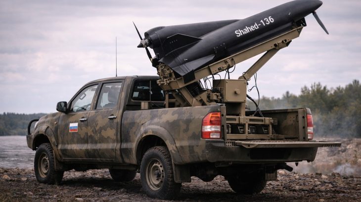 Mobilní odpalovač dronů Shahed (Geran)