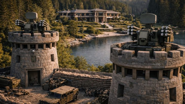 Obranné věže se systémy protivzdušné obrany