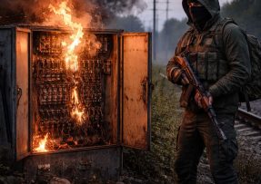 Partyzán zapálil reléovou skříň