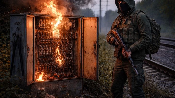 Partyzán zapálil reléovou skříň