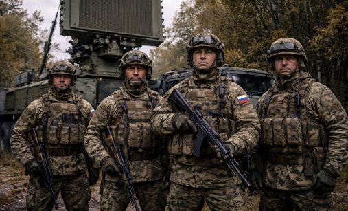 Ruští vojáci před radarem