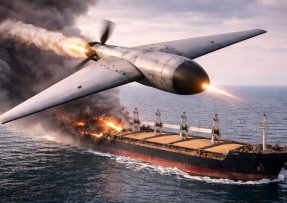 Ukrajinský dron útočí na ruskou nákladní loď