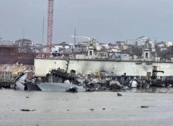 Zničené íránské lodě v Kaspickém moři