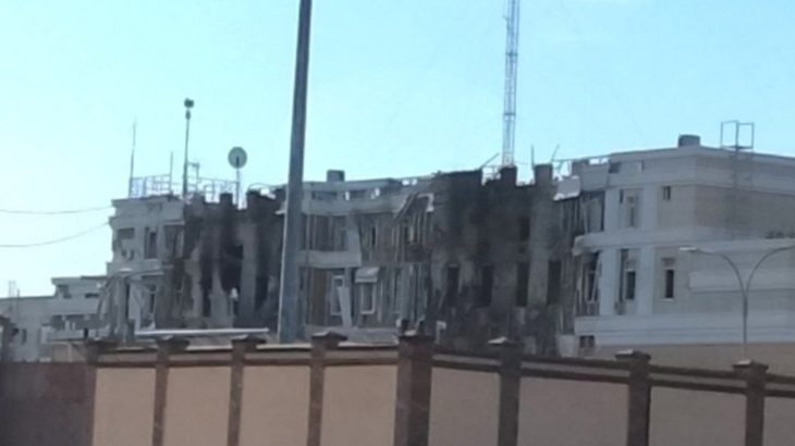 Armjansk, budova FSV po zásahu