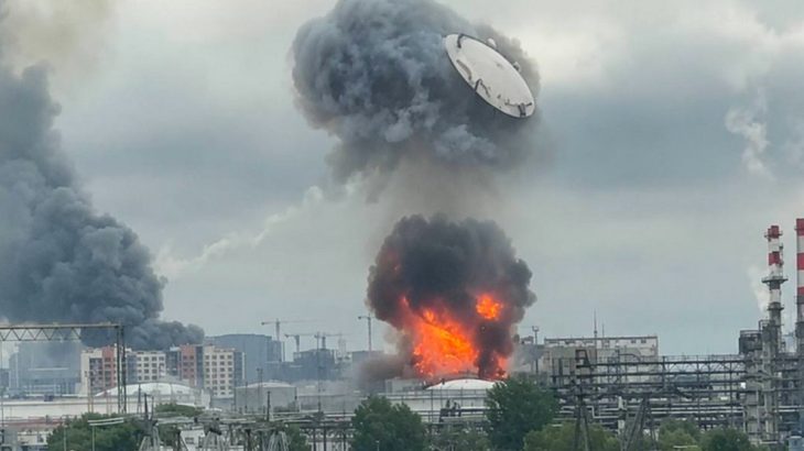 Exploze ropného zásobníku v Moskvě
