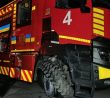 Auto ukrajinských hasičů po útoku ruským dronem