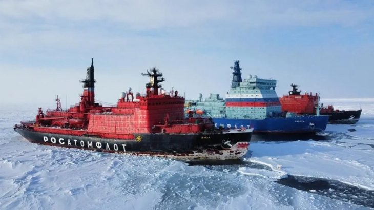 Ruské jaderné ledoborce Yamal, Sibiř a 50 Let Pobedy v Karském moři