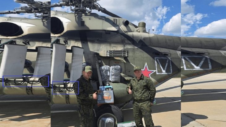 Ruský vrtulník Mi-8 s rušičkami