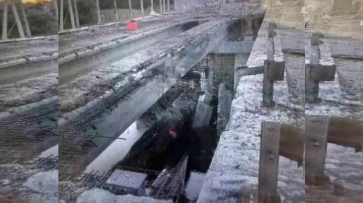 Zničený most v Novoazovsku