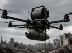 Dron s optickým vláknem