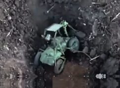 Ukrajinský dron odbouchl ruský bunkr