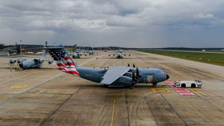 Airbus A400M na letišti Wunstorf