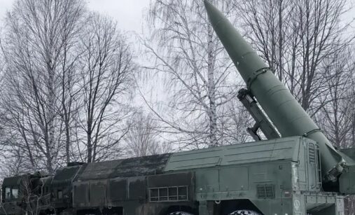 Balistická raketa Iskander v zimě