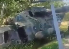Havarovaný ruský vrtulník Mi-8
