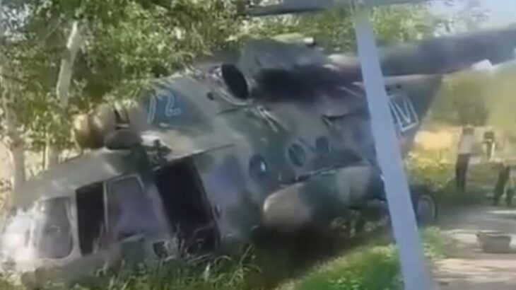 Havarovaný ruský vrtulník Mi-8