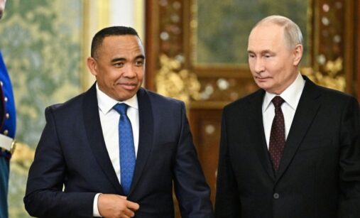 Michael Andrianirina a Vladimir Putin v Moskvě