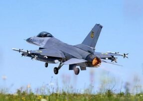 Vzlet ukrajinské F-16