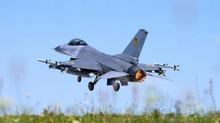 Vzlet ukrajinské F-16