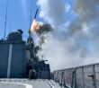 Ruská fregata Admiral Gorškov Projekt 22350 odpaluje střelu Kalibr