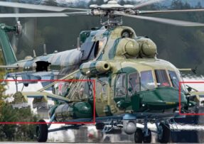 Ruský vrtulník Mi-8 s novými pylony