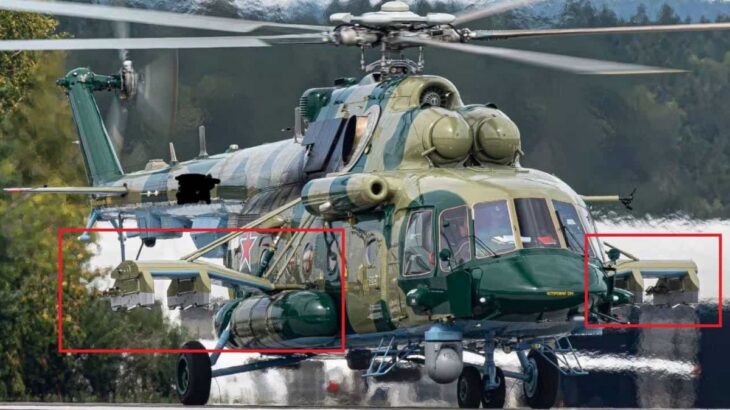 Ruský vrtulník Mi-8 s novými pylony
