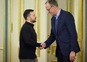 Volodymyr Zelenskyj a Olaf Merz